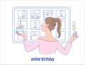 Self isolation birthday party illustration